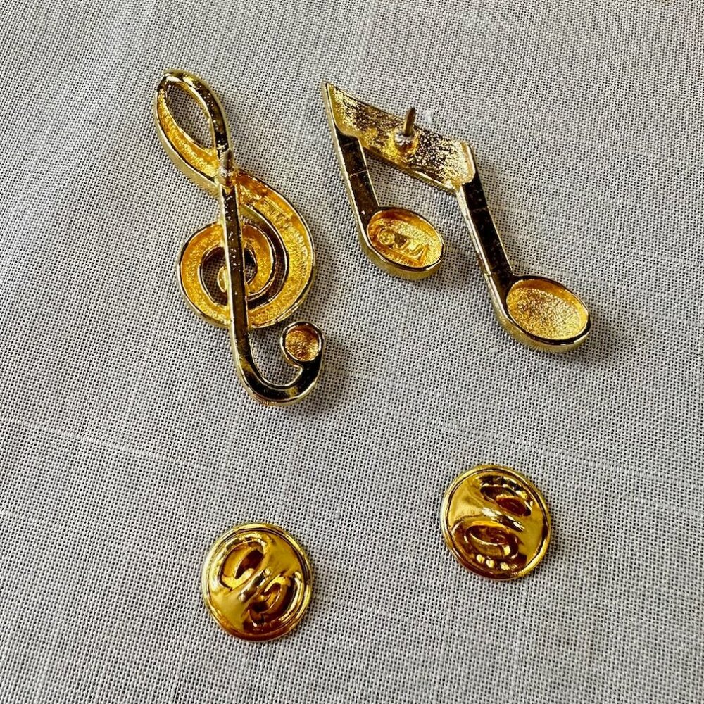 Vintage JJ Gold Tone Music Pins - Picture 6 of 11